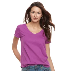 Petite Sonoma Goods For Life® Essential V-Neck Tee -Sonoma Store 3053848 Imagine Orchid