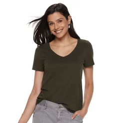 Petite Sonoma Goods For Life® Essential V-Neck Tee -Sonoma Store 3053848 Pine Ridge