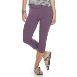 Women's Sonoma Goods For Life® Wide-Waist Capri Leggings -Sonoma Store 3584124 Black Plum