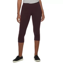 Women's Sonoma Goods For Life® Wide-Waist Capri Leggings -Sonoma Store 3584124 Burgundy
