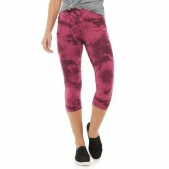 Women's Sonoma Goods For Life® Wide-Waist Capri Leggings -Sonoma Store 3584124 Pink Dye Effect