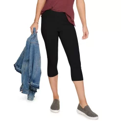 Women's Sonoma Goods For Life® Wide-Waist Capri Leggings -Sonoma Store 3584124 Pitch Black