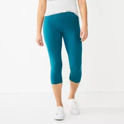 Petite Sonoma Goods For Life® Wide-Waist Capri Leggings -Sonoma Store 3590181 Blue