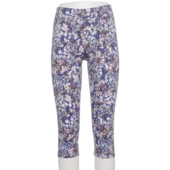Petite Sonoma Goods For Life® Wide-Waist Capri Leggings -Sonoma Store 3590181 Blue Lilac Ditsy