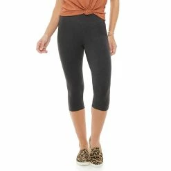 Petite Sonoma Goods For Life® Wide-Waist Capri Leggings -Sonoma Store 3590181 Gray Heather