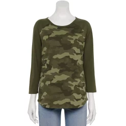 Women's Sonoma Goods For Life® Baseball Tee 15 Women's Sonoma Goods For Life® Baseball Tee -Sonoma Store 4008826 Olive Camo