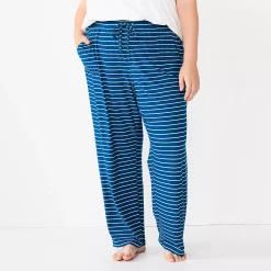 Plus Size Sonoma Goods For Life® Knit Pajama Pants -Sonoma Store 4212360 Blue Snuggle Stripe