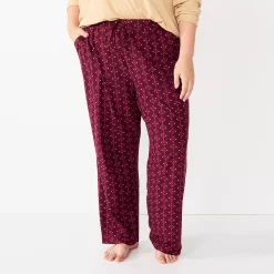 Plus Size Sonoma Goods For Life® Knit Pajama Pants -Sonoma Store 4212360 Wine West Geo