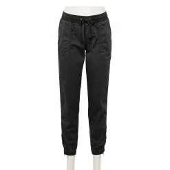 Women's Sonoma Goods For Life® Zipper-Hem Elastic-Waist Utility Jogger Pants -Sonoma Store 4530070 Black