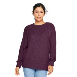 Women's Sonoma Goods For Life® All Over Stitch Crewneck Sweater -Sonoma Store 4923526 Purple