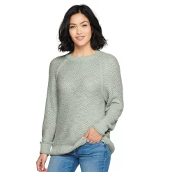 Women's Sonoma Goods For Life® All Over Stitch Crewneck Sweater -Sonoma Store 4923526 Sage