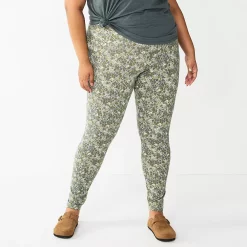 Plus Size Sonoma Goods For Life® Midrise Leggings -Sonoma Store 4966829 Gray Floral