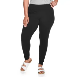 Plus Size Sonoma Goods For Life® Midrise Leggings -Sonoma Store 4966829 Pitch Black