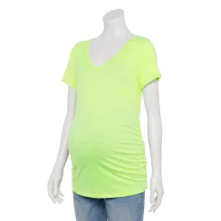 Maternity Sonoma Goods For Life® Essential V-Neck Tee -Sonoma Store 4980526 Bright Green