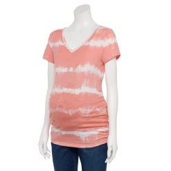 Maternity Sonoma Goods For Life® Essential V-Neck Tee -Sonoma Store 4980526 Coral Dye