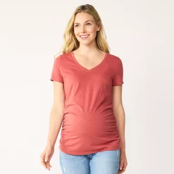 Maternity Sonoma Goods For Life® Essential V-Neck Tee -Sonoma Store 4980526 Medium Pink