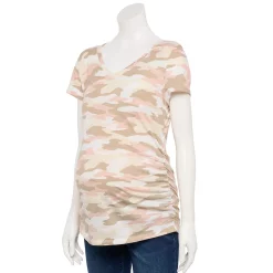 Maternity Sonoma Goods For Life® Essential V-Neck Tee -Sonoma Store 4980526 Neutral Camo