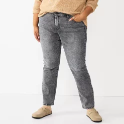 Plus Size Sonoma Goods For Life® Premium Elastic-Waist Midrise Straight-Leg Jeans -Sonoma Store 4988856 Bellam