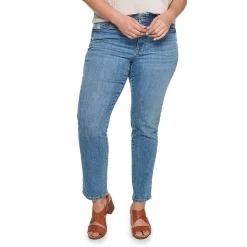 Plus Size Sonoma Goods For Life® Premium Elastic-Waist Midrise Straight-Leg Jeans -Sonoma Store 4988856 Manor