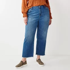 Plus Size Sonoma Goods For Life® Premium High-Waisted Straight-Leg Crop Jeans 7 Plus Size Sonoma Goods For Life® Premium High-Waisted Straight-Leg Crop Jeans -Sonoma Store 4990293 Baytree