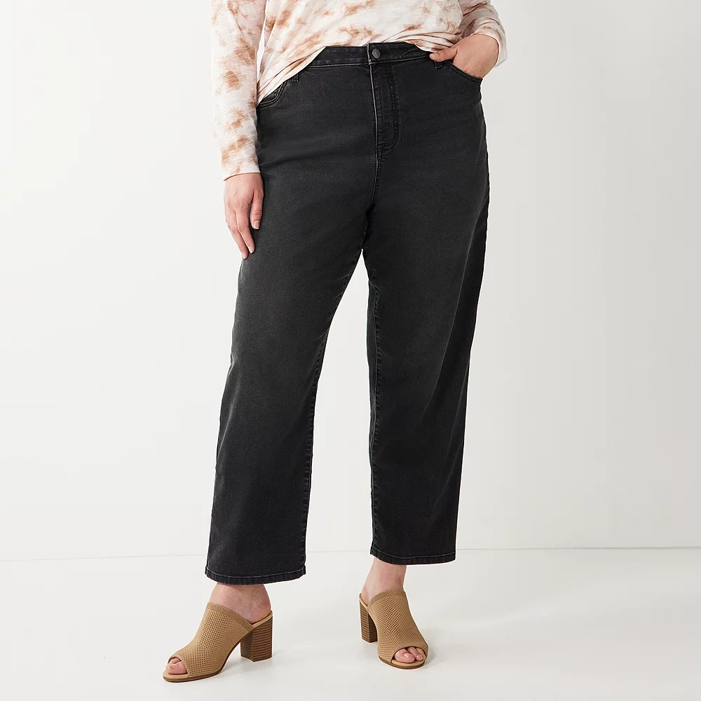 Plus Size Sonoma Goods For Life® Premium High-Waisted Straight-Leg Crop Jeans 4 Plus Size Sonoma Goods For Life® Premium High-Waisted Straight-Leg Crop Jeans - Image 2