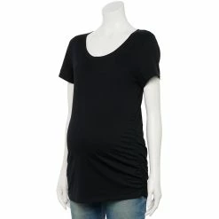 Maternity Sonoma Goods For Life® Essential Scoopneck Tee -Sonoma Store 4998304 Black