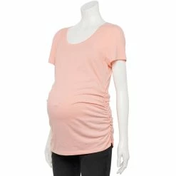 Maternity Sonoma Goods For Life® Essential Scoopneck Tee -Sonoma Store 4998304 Peach