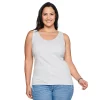 Plus Size Sonoma Goods For Life® Everyday Rib Tank -Sonoma Store 5035582 Heather Gray