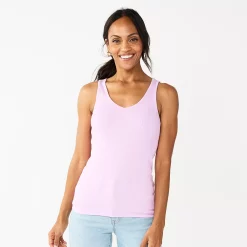Women's Sonoma Goods For Life® Everyday Ribbed Tank -Sonoma Store 5046234 Bright Purple