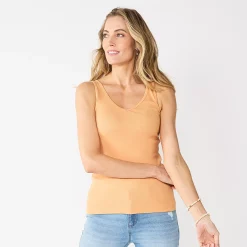 Women's Sonoma Goods For Life® Everyday Ribbed Tank -Sonoma Store 5046234 Peach