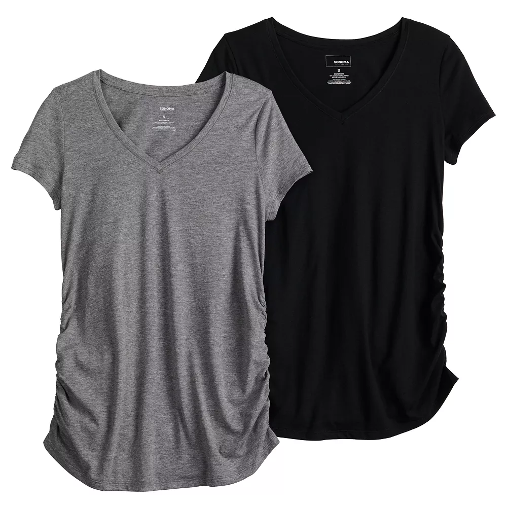 Maternity Sonoma Goods For Life® 2-pack Essential Short Sleeve Tee 3 Maternity Sonoma Goods For Life® 2-pack Essential Short Sleeve Tee