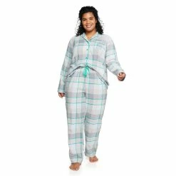 Plus Size Sonoma Goods For Life® Flannel Pajama Shirt & Pajama Pants Set -Sonoma Store 5146738 ALT2