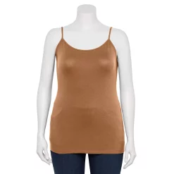 Plus Size Sonoma Goods For Life® Spaghetti Strap Cami -Sonoma Store 5158435 Brown