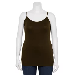 Plus Size Sonoma Goods For Life® Spaghetti Strap Cami -Sonoma Store 5158435 Deep Brown