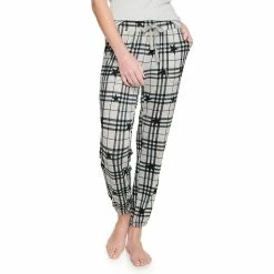 Women's Sonoma Goods For Life® Snit Banded Bottom Pajama Pants -Sonoma Store 5161200 Gray Star Plaid