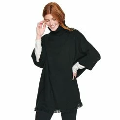 Women's Sonoma Goods For Life® Turtleneck Poncho -Sonoma Store 5161618 Black