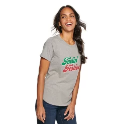 Women's Sonoma Goods For Life® Short Sleeve Holiday Graphic Tee -Sonoma Store 5180762 Feelin Fefstive