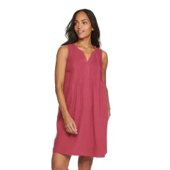 Women's Sonoma Goods For Life® Pintuck Linen-Blend Dress -Sonoma Store 5215954 Mauve