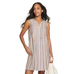 Women's Sonoma Goods For Life® Pintuck Linen-Blend Dress -Sonoma Store 5215954 Multi Stripe