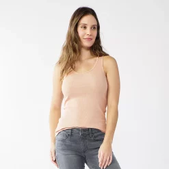 Petite Sonoma Goods For Life® Everyday Rib Tank -Sonoma Store 5216348 Light Pink