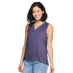 Petite Sonoma Goods For Life® Sleeveless V-Neck Top -Sonoma Store 5222594 Purple Floral