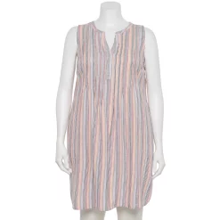 Plus Size Sonoma Goods For Life® Pintuck Linen-Blend Dress