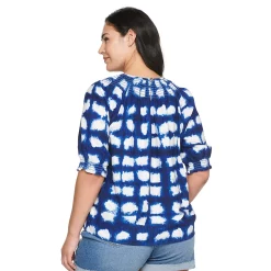 Plus Size Sonoma Goods For Life® Elbow Smocked Neck Top 7 Plus Size Sonoma Goods For Life® Elbow Smocked Neck Top -Sonoma Store 5232730 ALT