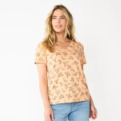 Petite Sonoma Goods For Life® Everyday Short Sleeve V-Neck Tee -Sonoma Store 5234230 Bananas