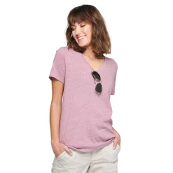 Petite Sonoma Goods For Life® Everyday Short Sleeve V-Neck Tee -Sonoma Store 5234230 Dusty Purple