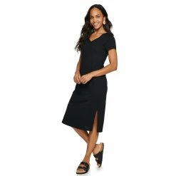 Women's Sonoma Goods For Life® Knit Midi T-Shirt Dress -Sonoma Store 5236607 Black