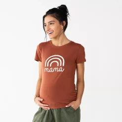 Maternity Sonoma Goods For Life® Fitted Crewneck Graphic Tee 73 Maternity Sonoma Goods For Life® Fitted Crewneck Graphic Tee -Sonoma Store 5237042 Mama Rainbow Brown