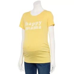 Maternity Sonoma Goods For Life® Fitted Crewneck Graphic Tee 53 Maternity Sonoma Goods For Life® Fitted Crewneck Graphic Tee -Sonoma Store 5237042 Yellow Happy Mama