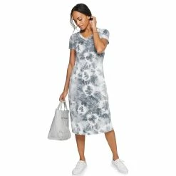 Petite Sonoma Goods For Life® Knit T-Shirt Midi Dress 11 Petite Sonoma Goods For Life® Knit T-Shirt Midi Dress -Sonoma Store 5237287 Gray Dye