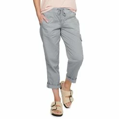 Women's Sonoma Goods For Life® Comfort Waist Utility Capri Pants -Sonoma Store 5237613 Light Gray
